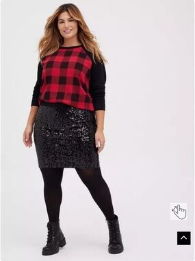 Torrid Mini Sequin Skirt black size 1x NWT